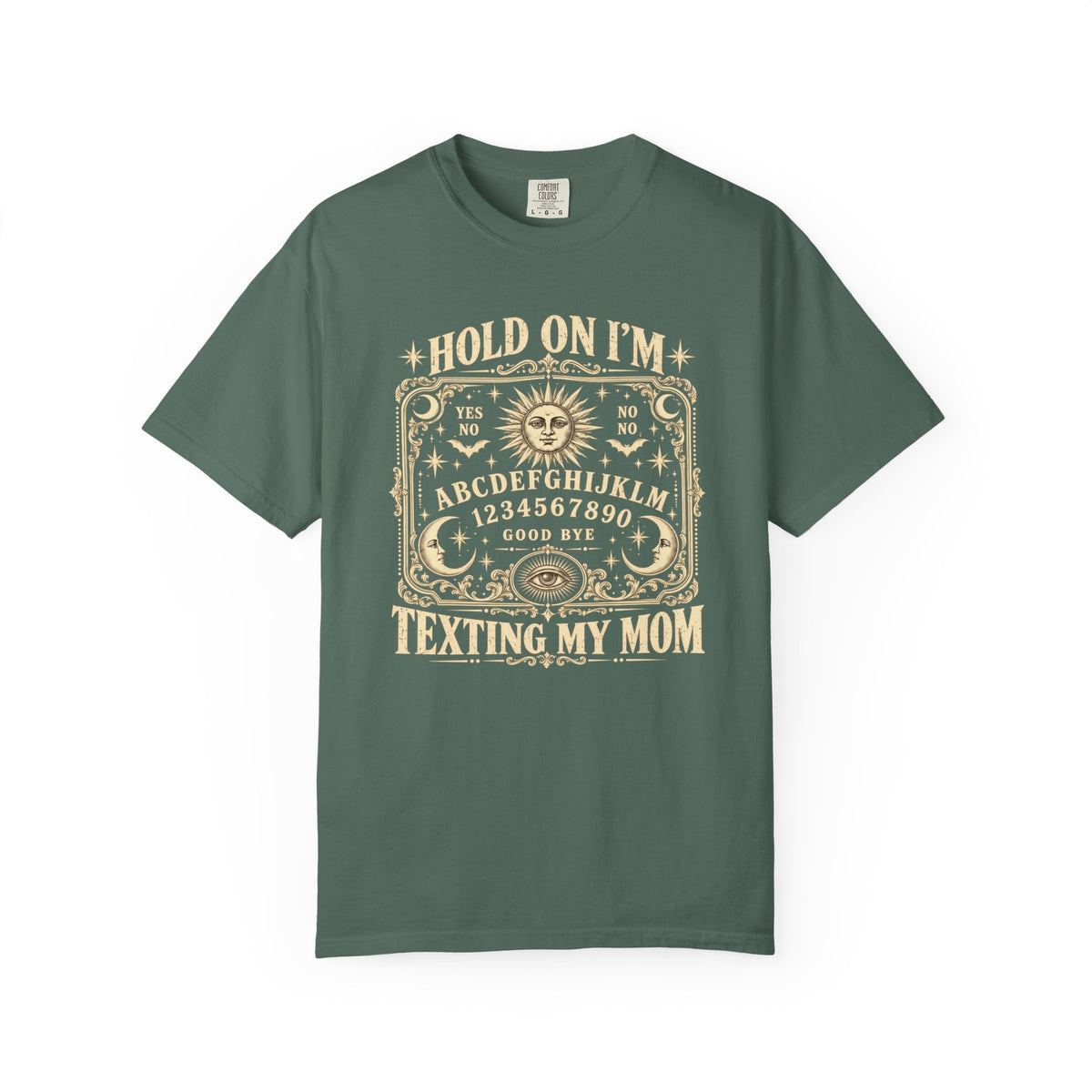 Hold On I'm Texting My Mom Ouija Board T-Shirt, Funny Spooky Mom Humor Gift, Vintage Paranormal Graphic Tee