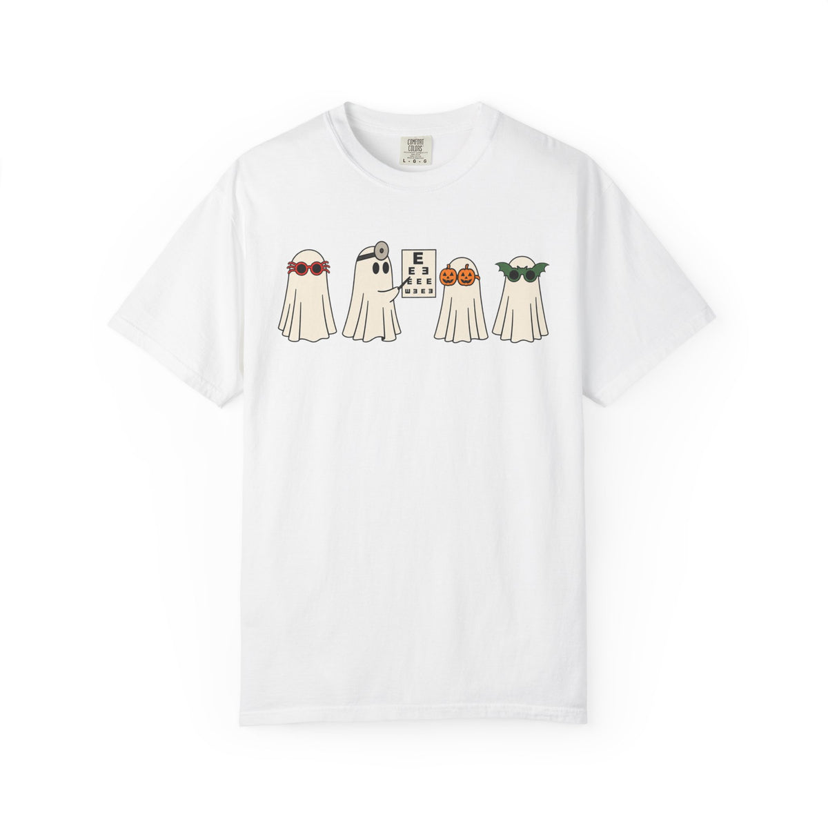 Optometrist Ghost Halloween T-Shirt, Funny Eye Doctor Gift, Spooky Vision Center Graphic Tee