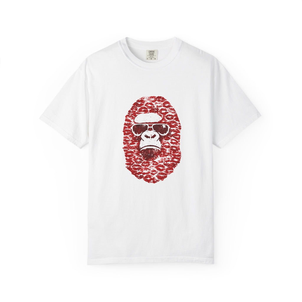 Red Leopard Gorilla Face T-Shirt | Ape Illustration, Sunglasses Graphic