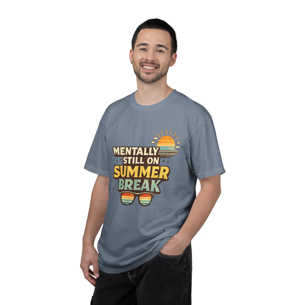Mentally Still on Summer Break T-shirt | Retro Sun Sunglasses