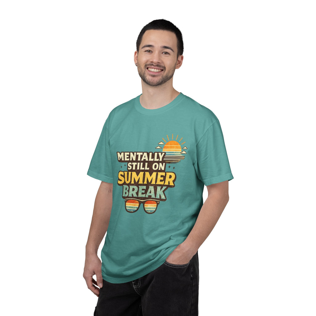 Mentally Still on Summer Break T-shirt | Retro Sun Sunglasses