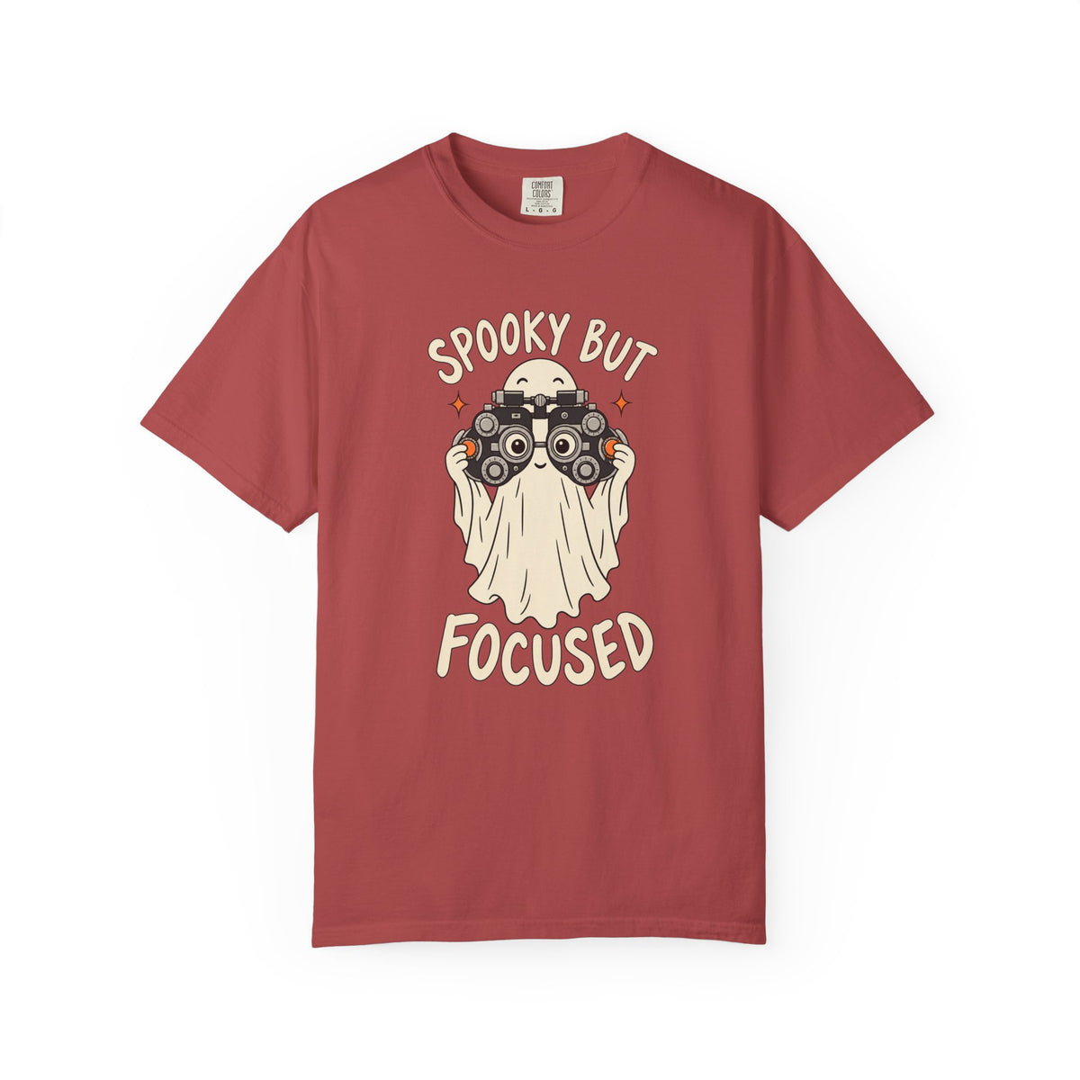 Optometrist Halloween T-Shirt, Spooky But Focused Ghost, Funny Eye Doctor Gift