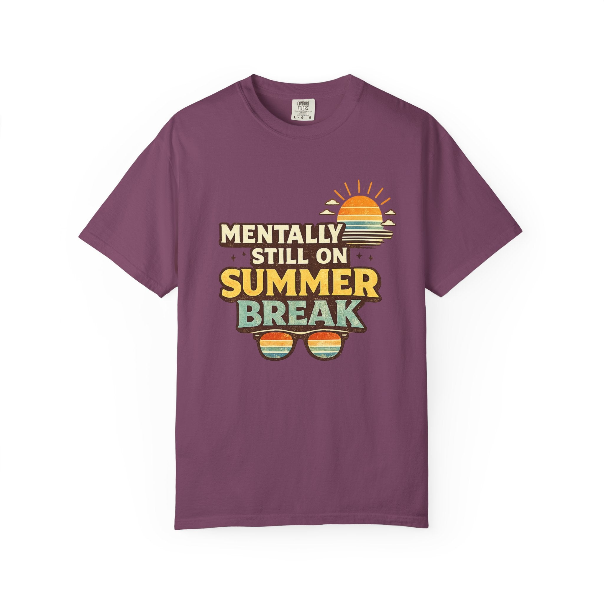 Mentally Still on Summer Break T-shirt | Retro Sun Sunglasses