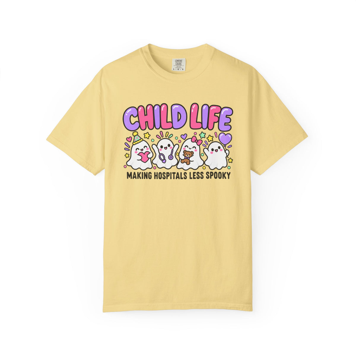 Child Life Making Hospitals Less Spooky T-Shirt, Pediatric Hospital Halloween Gift, Child Life Specialist Graphic Tee