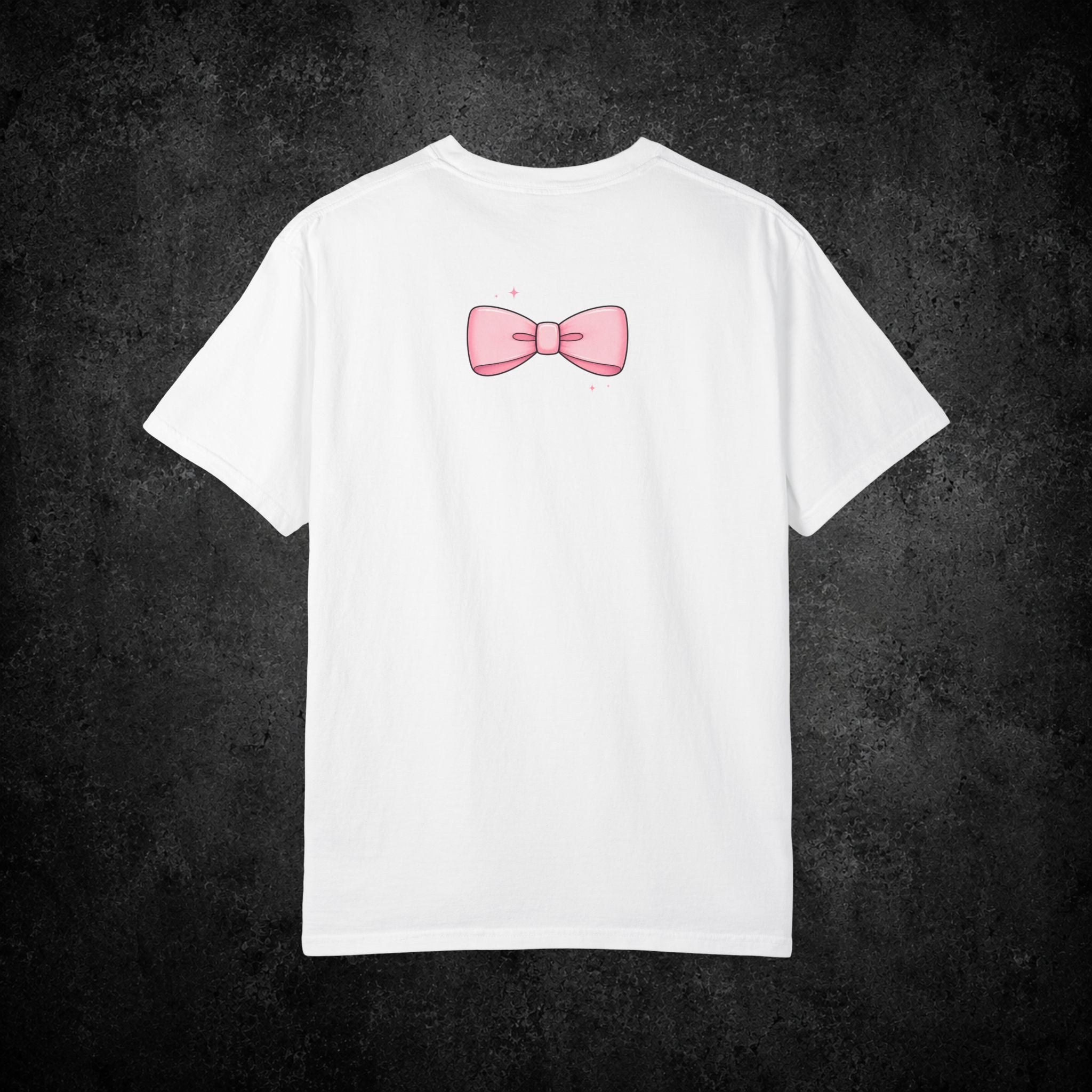 Pink Bow Illustration T-Shirt | Cute Minimal Back Graphic