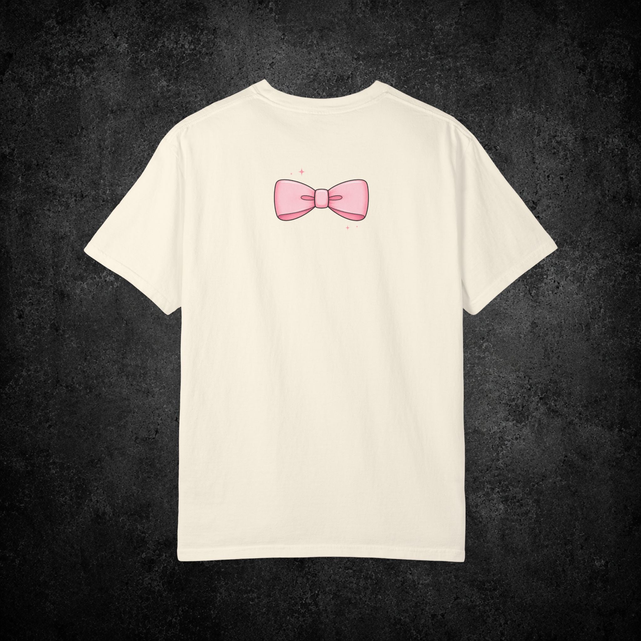 Pink Bow Illustration T-Shirt | Cute Minimal Back Graphic