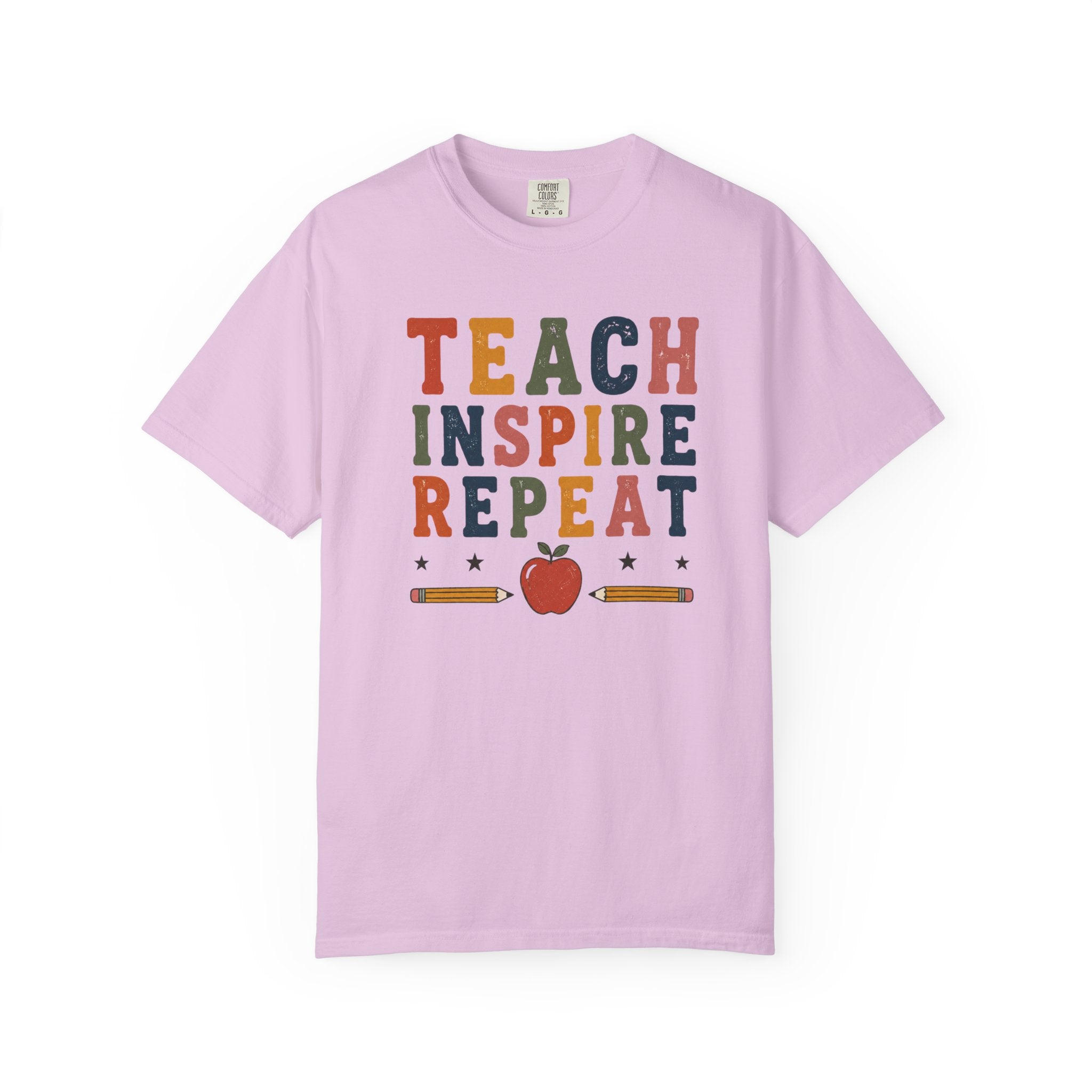 Teach Inspire Repeat T-shirt | Teacher Typography Tee