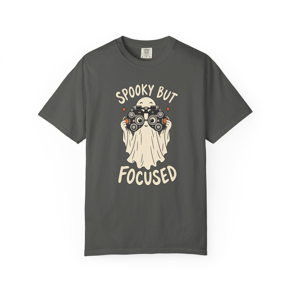 Optometrist Halloween T-Shirt, Spooky But Focused Ghost, Funny Eye Doctor Gift