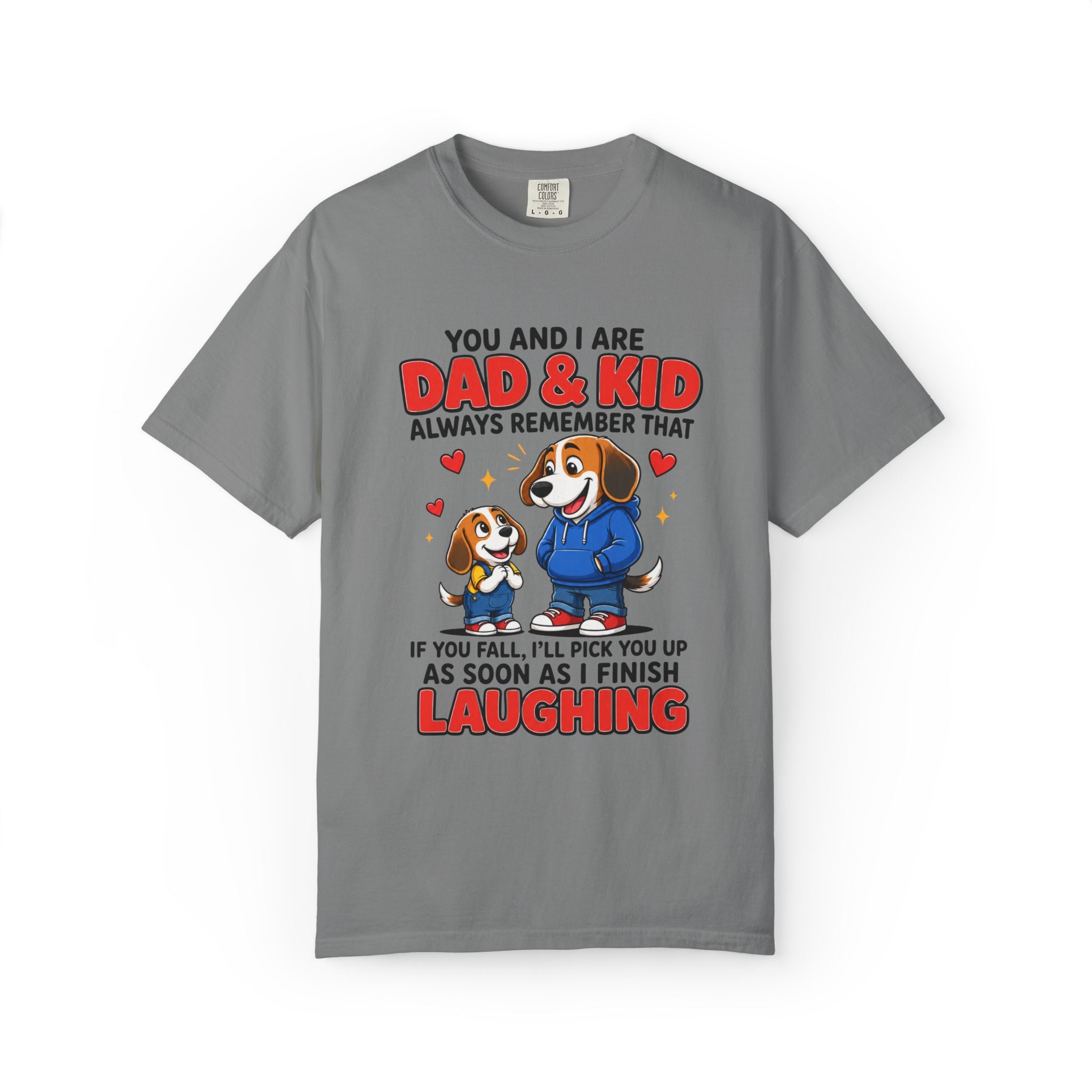 Dad and Kid Beagle Cartoon You and I Are Dad and  Kid TShirt | Funny Dog Dad Tee