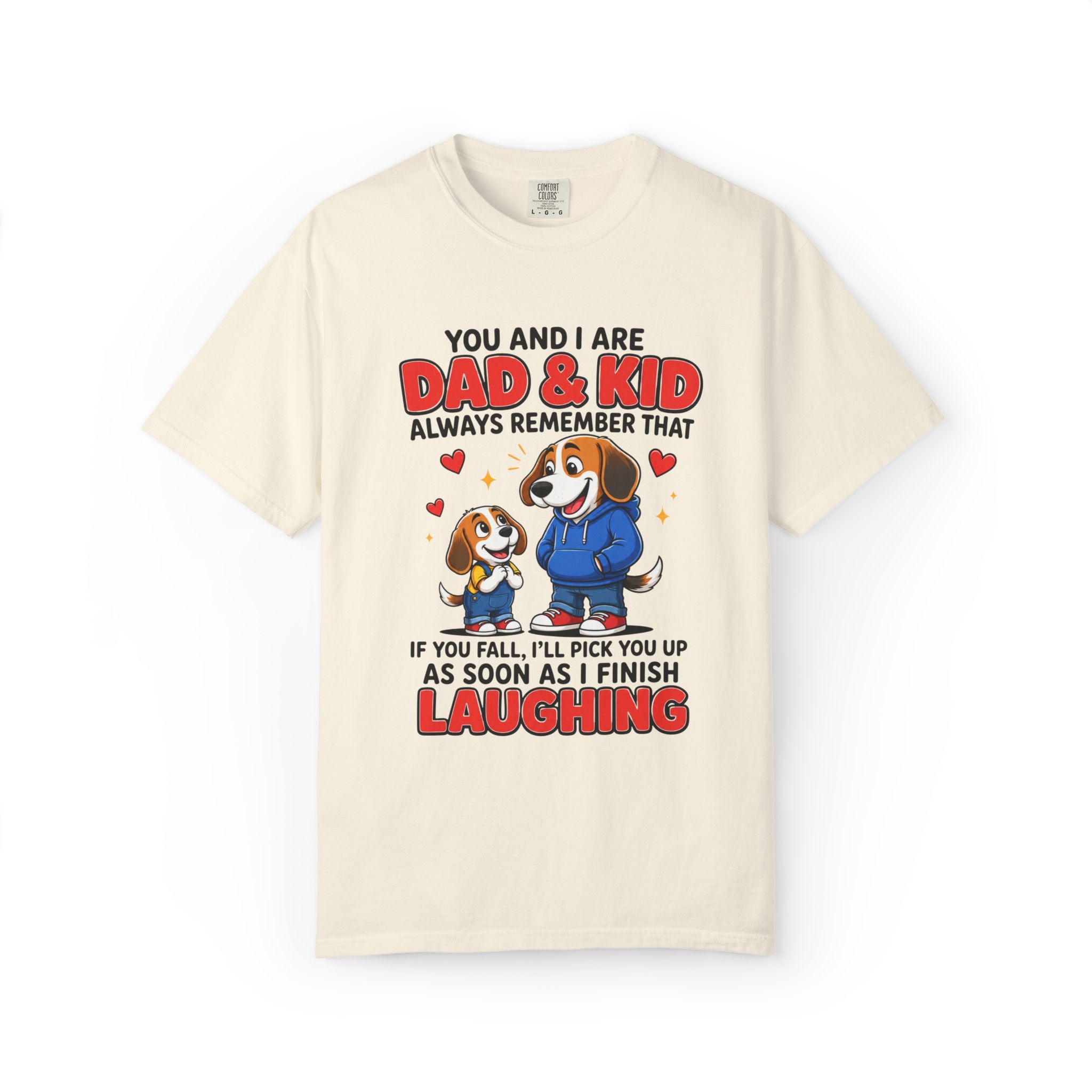 Dad and Kid Beagle Cartoon You and I Are Dad and  Kid TShirt | Funny Dog Dad Tee