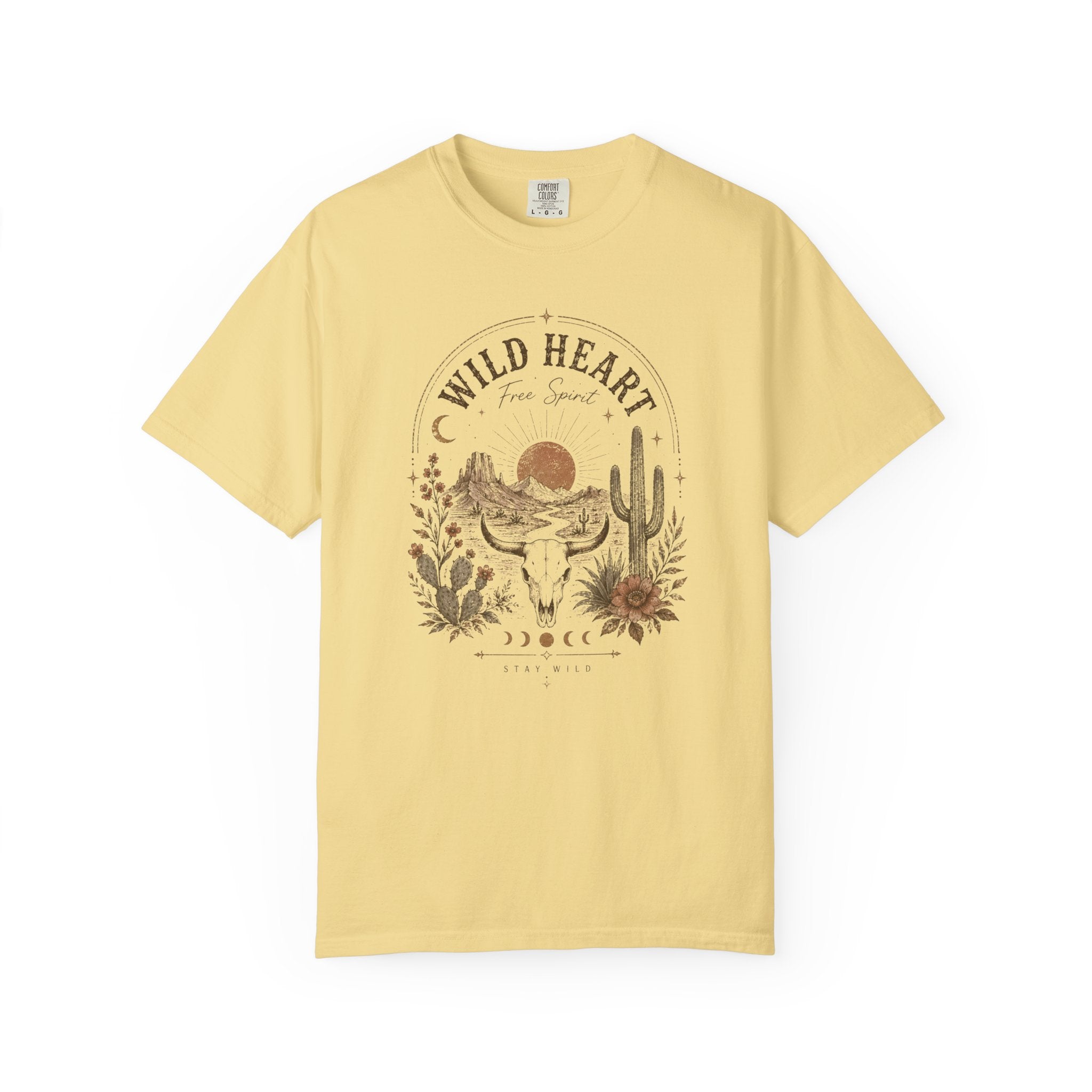 Wild Heart Desert Skull T-shirt | Southwestern Cactus Moon Graphic