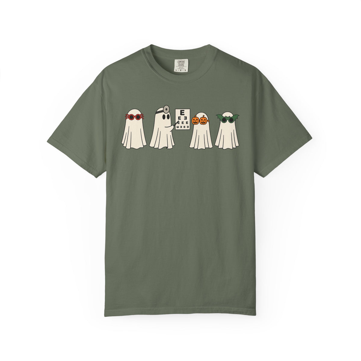 Optometrist Ghost Halloween T-Shirt, Funny Eye Doctor Gift, Spooky Vision Center Graphic Tee