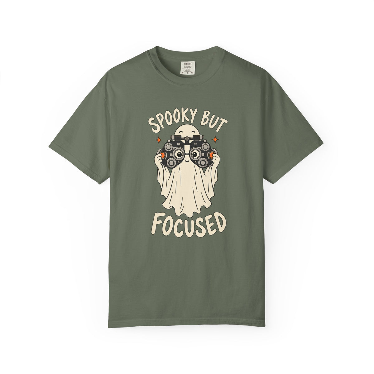 Optometrist Halloween T-Shirt, Spooky But Focused Ghost, Funny Eye Doctor Gift