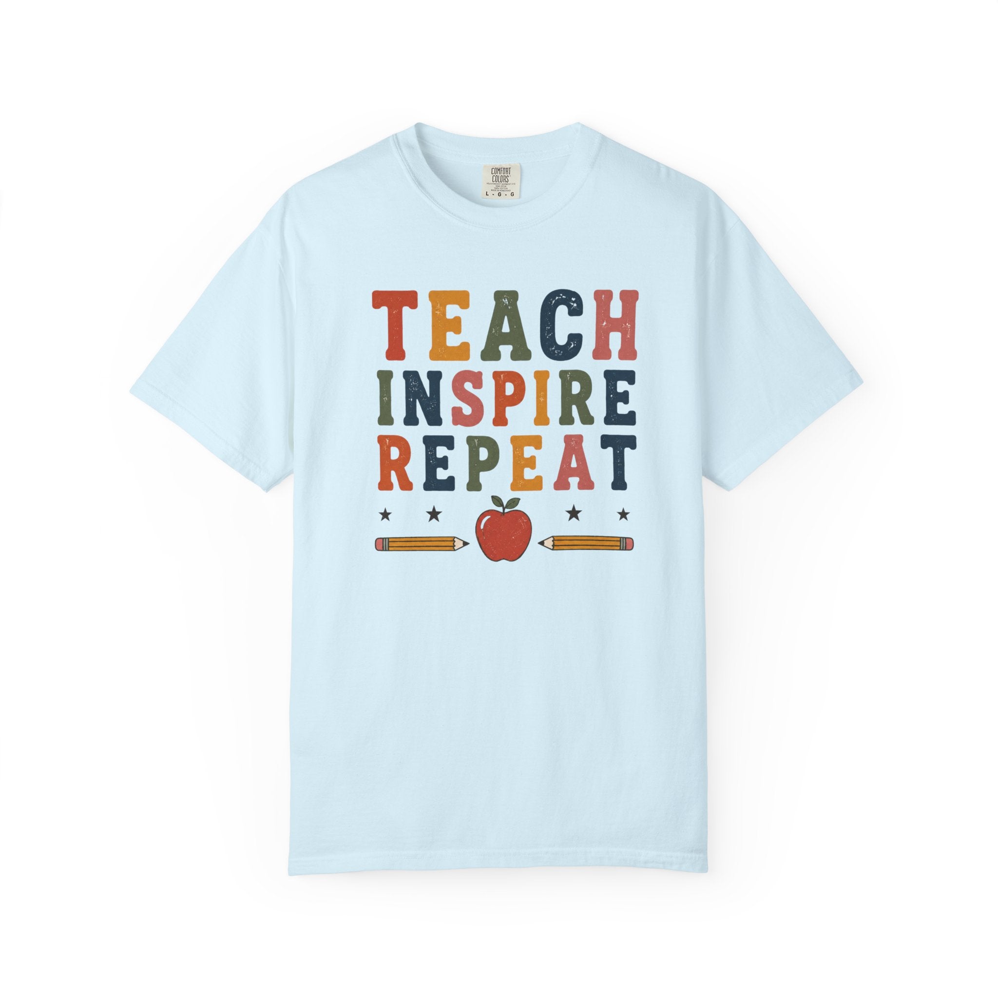 Teach Inspire Repeat T-shirt | Teacher Typography Tee