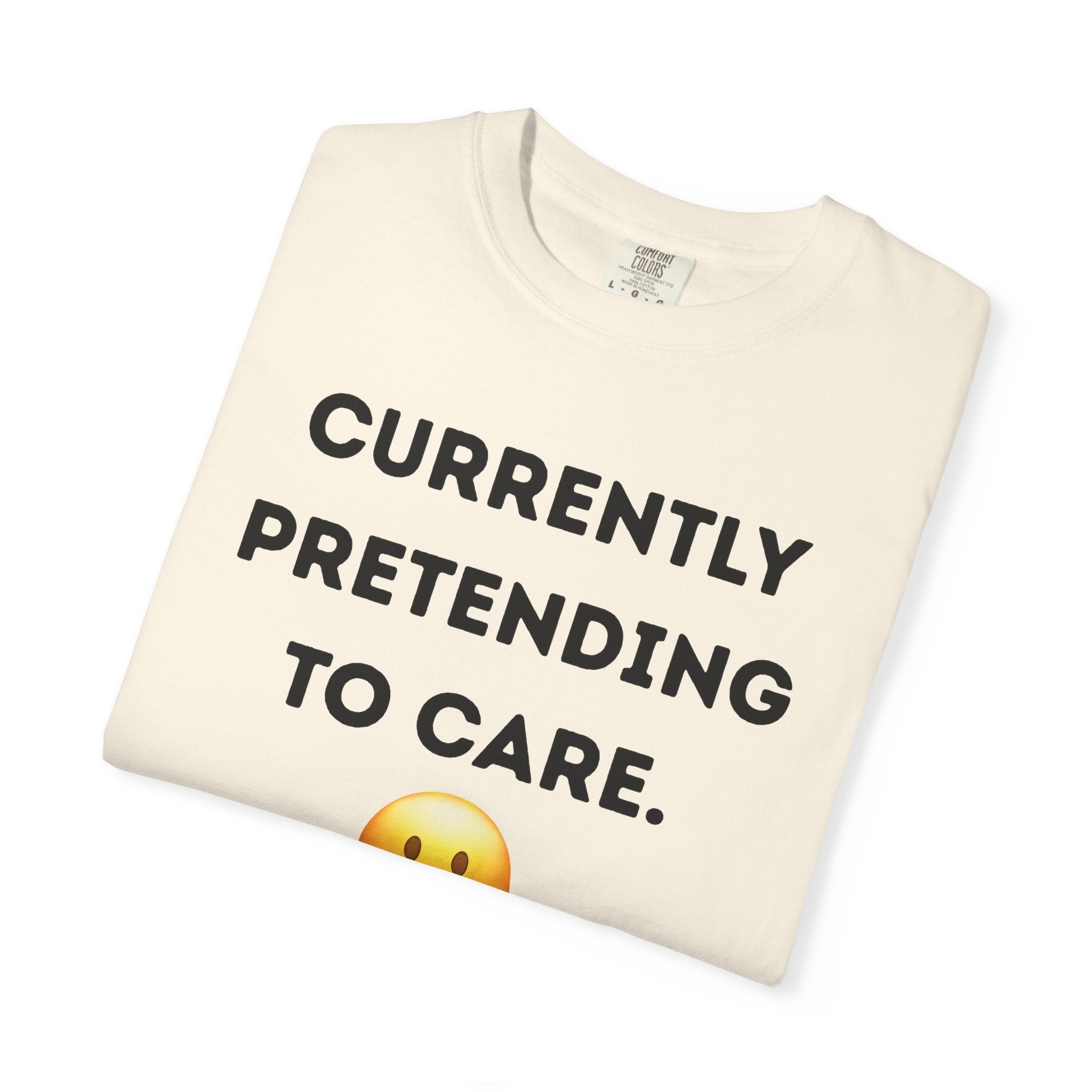 Currently Pretending to Care emoji T-Shirt | Funny Sarcastic Tee