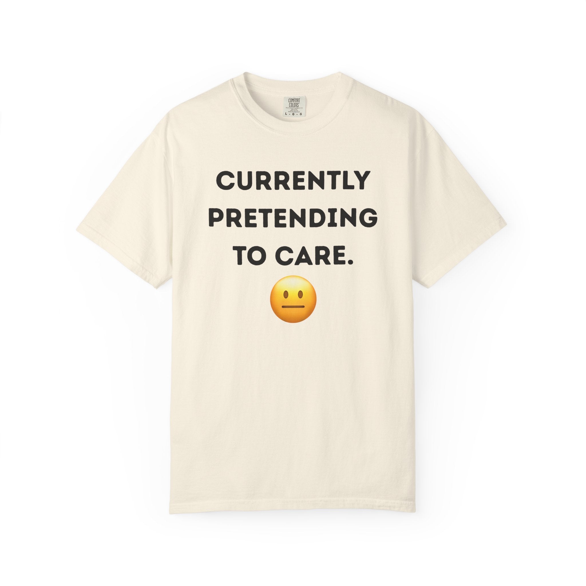 Currently Pretending to Care emoji T-Shirt | Funny Sarcastic Tee