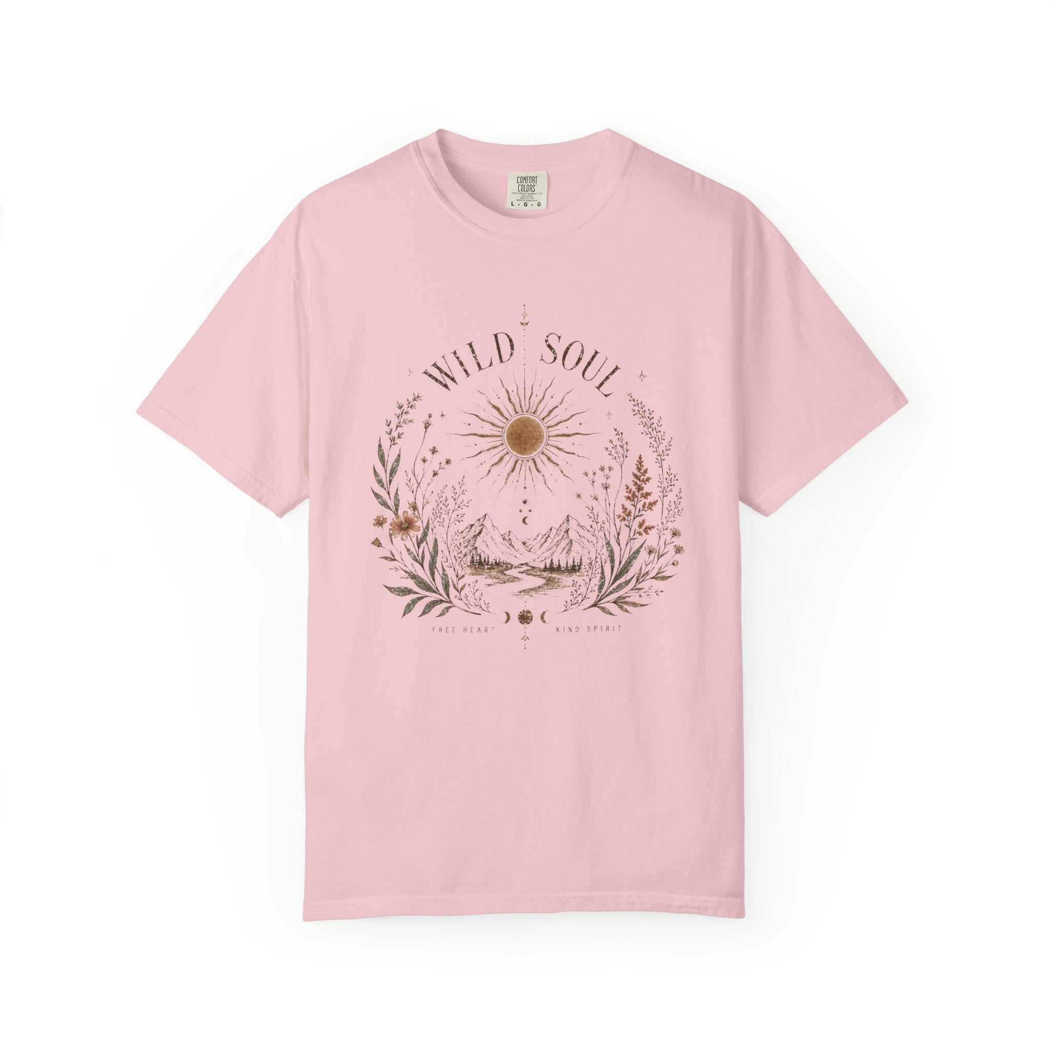 Wild Soul Mountain Sunrise T-shirt | Nature Boho Floral Design