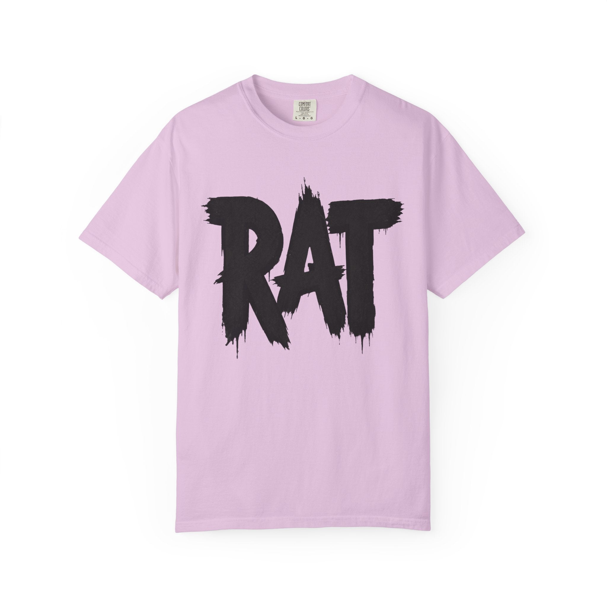 Rat City Graphic T-Shirt, Grunge Streetwear Tee, Bold RAT Text Shirt | Grunge brush lettering tee