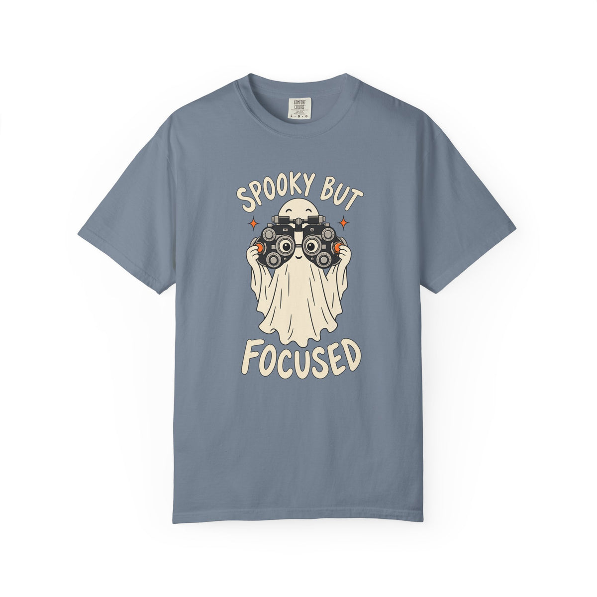 Optometrist Halloween T-Shirt, Spooky But Focused Ghost, Funny Eye Doctor Gift