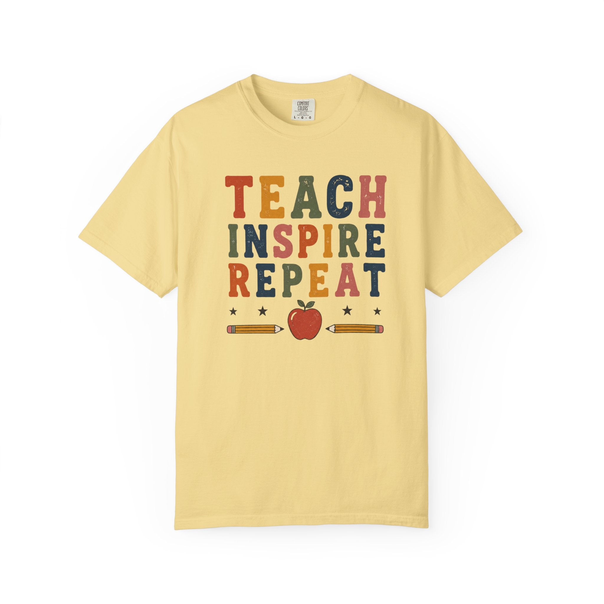 Teach Inspire Repeat T-shirt | Teacher Typography Tee