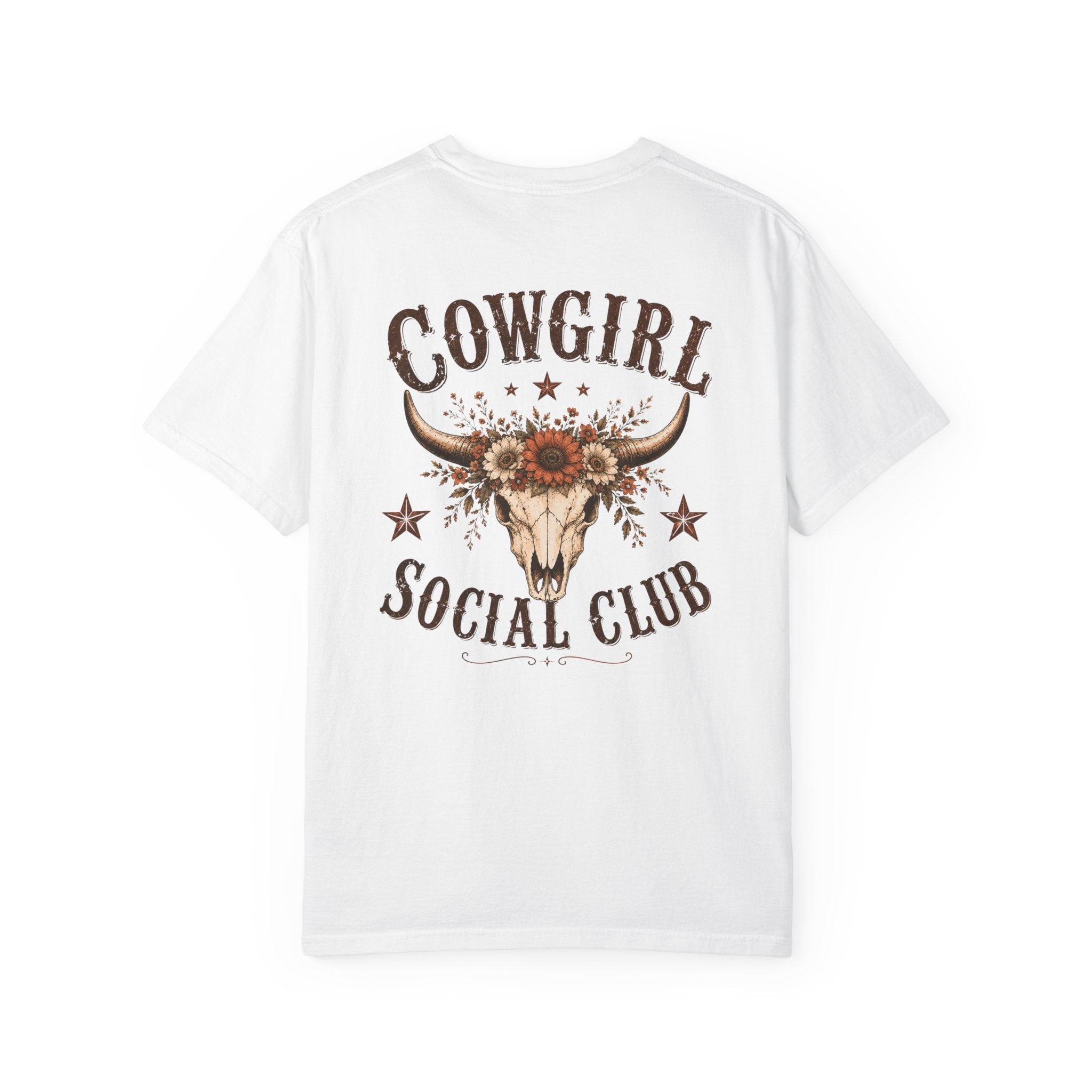 Cowgirl Social Club skull with sunflowers T-shirt | Western cowgirl tee