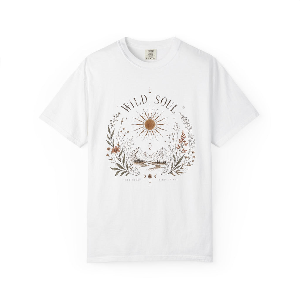 Wild Soul Mountain Sunrise T-shirt | Nature Boho Floral Design