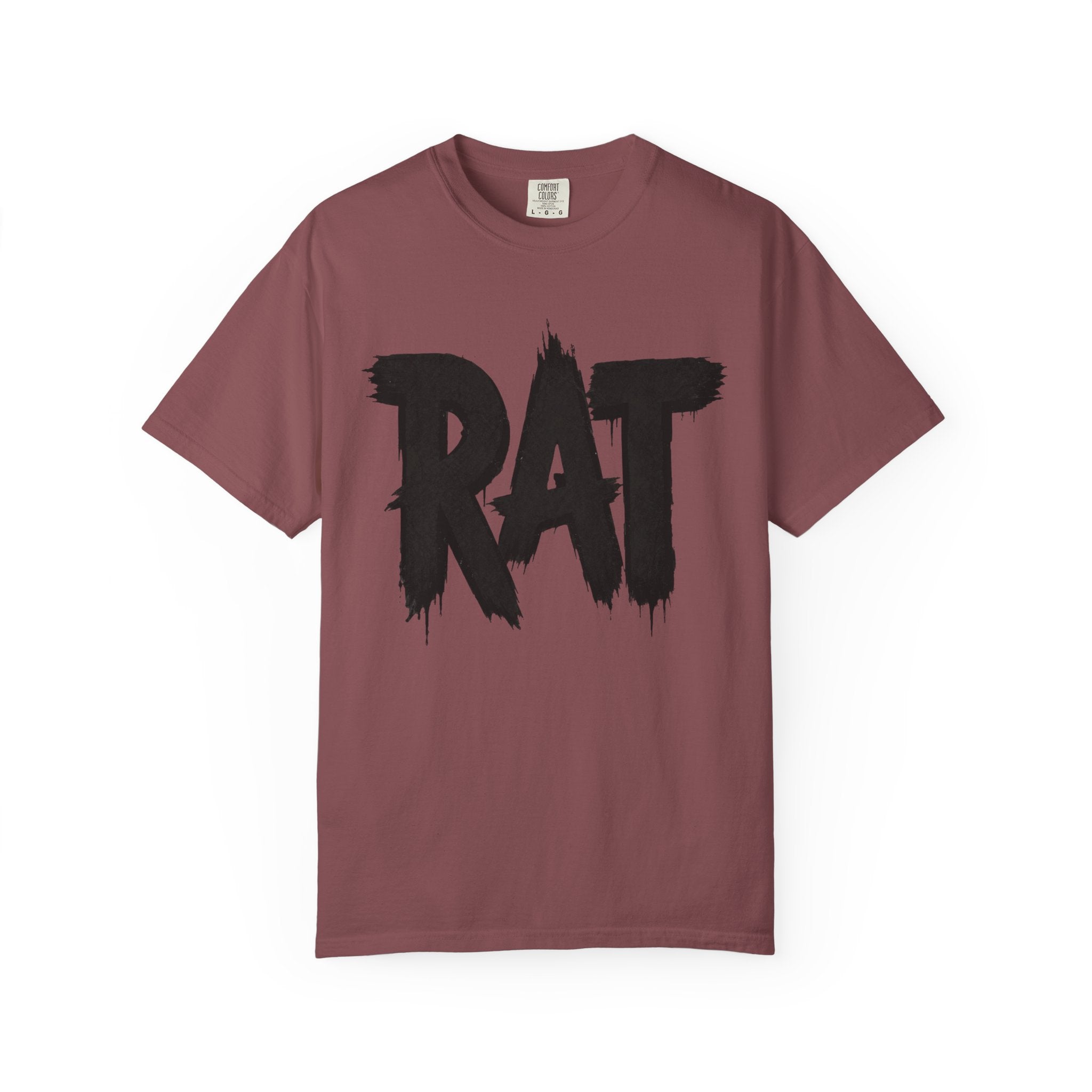 Rat City Graphic T-Shirt, Grunge Streetwear Tee, Bold RAT Text Shirt | Grunge brush lettering tee