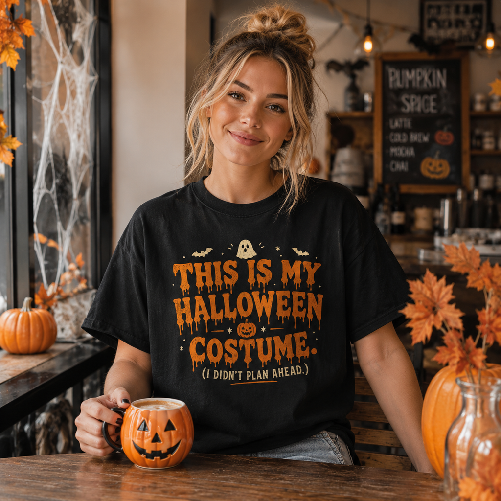 This Is My Halloween Costume T-Shirt | Funny Halloween Shirt, Ghost & Pumpkin Design