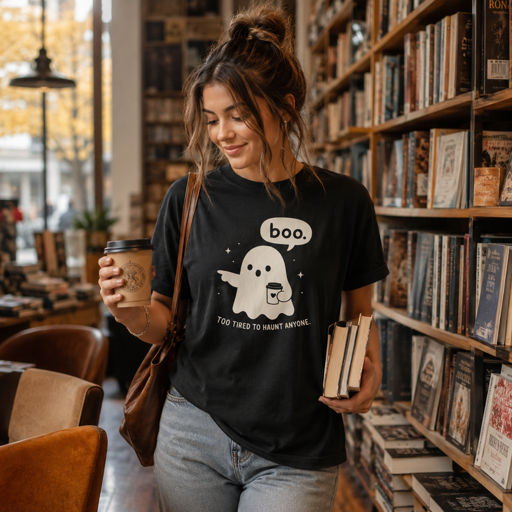 Too Tired to Haunt Ghost tee | T-Shirt, Halloween spooky boo design