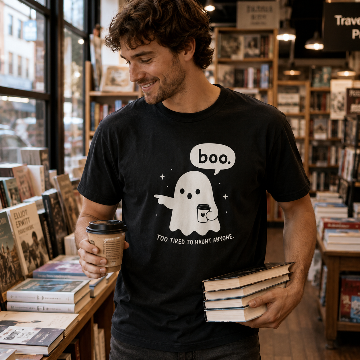 Too Tired to Haunt Ghost tee | T-Shirt, Halloween spooky boo design
