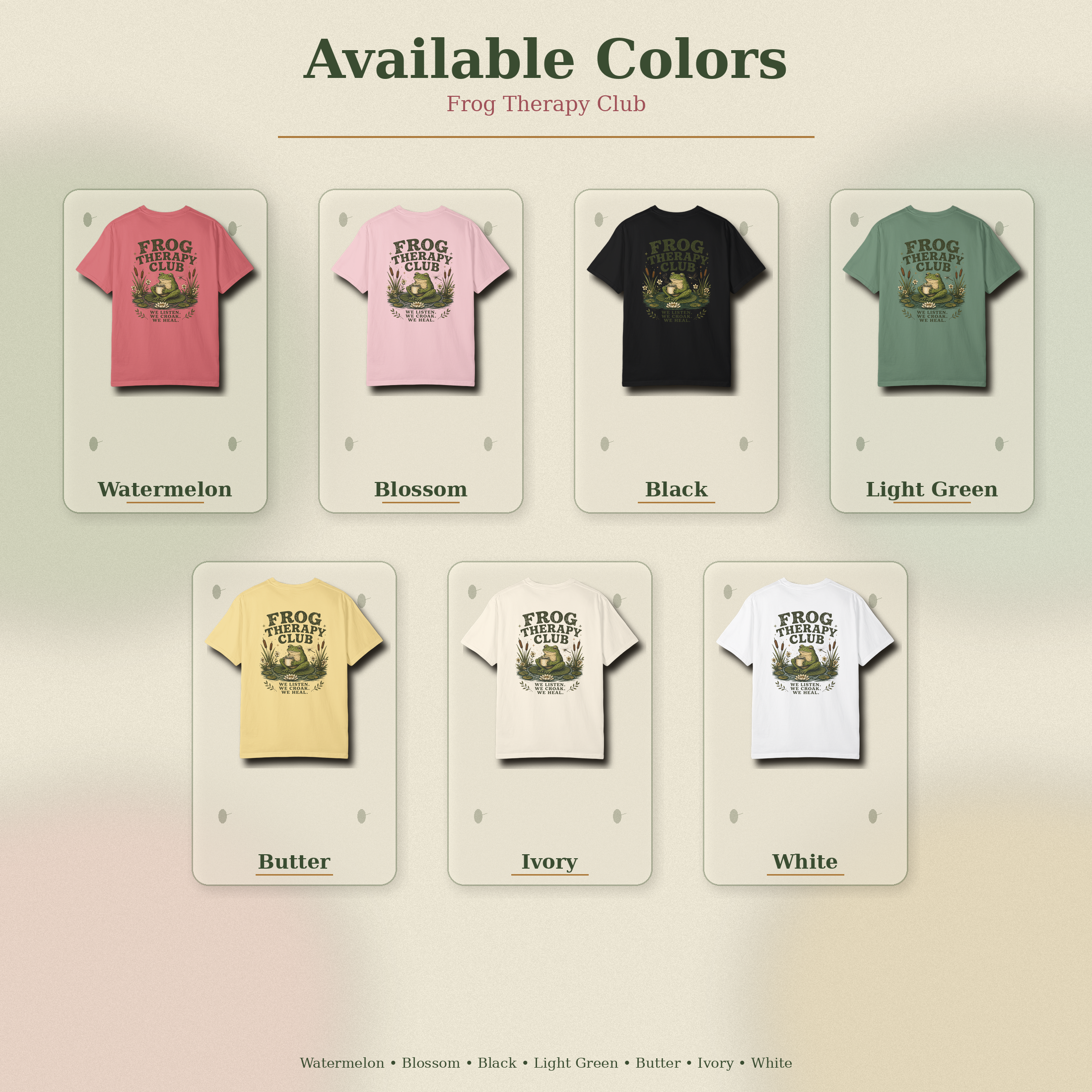 Frog Therapy Club T-shirt | We Listen We Croak We Heal