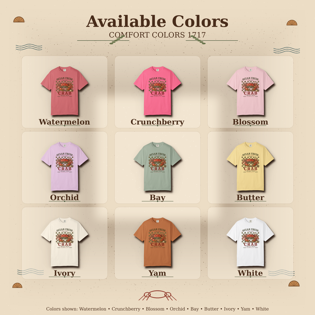 Ocean Fresh Crab shirt | Seafood Vintage Crab Graphic Tee