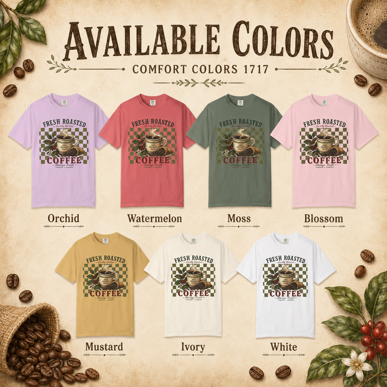 Coffee Fresh Roasted Coffee Cup T-shirt | Vintage Coffee Shop Graphic