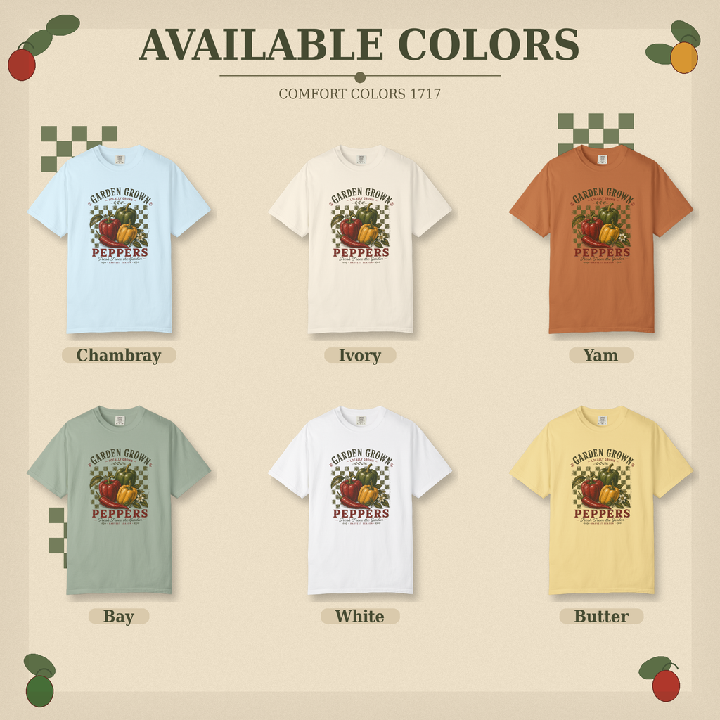 Garden Grown Peppers T-Shirt | Vintage Bell Pepper Graphic