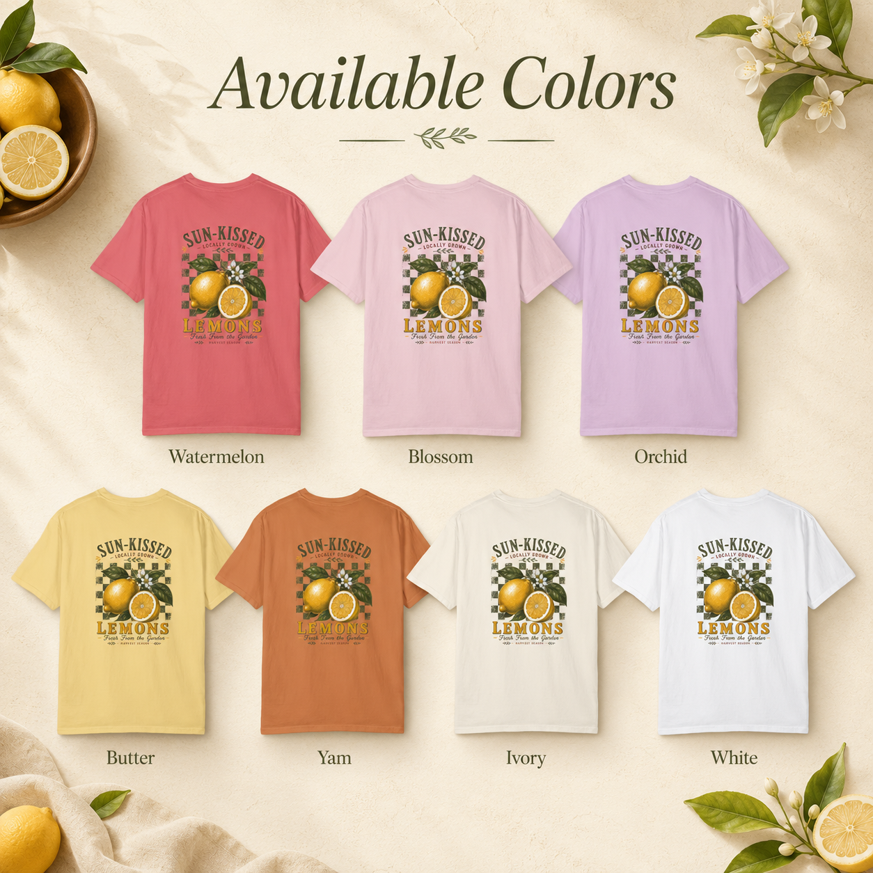 Lemons Sun-Kissed Retro Citrus Graphic T-shirt | Farmhouse  Tee