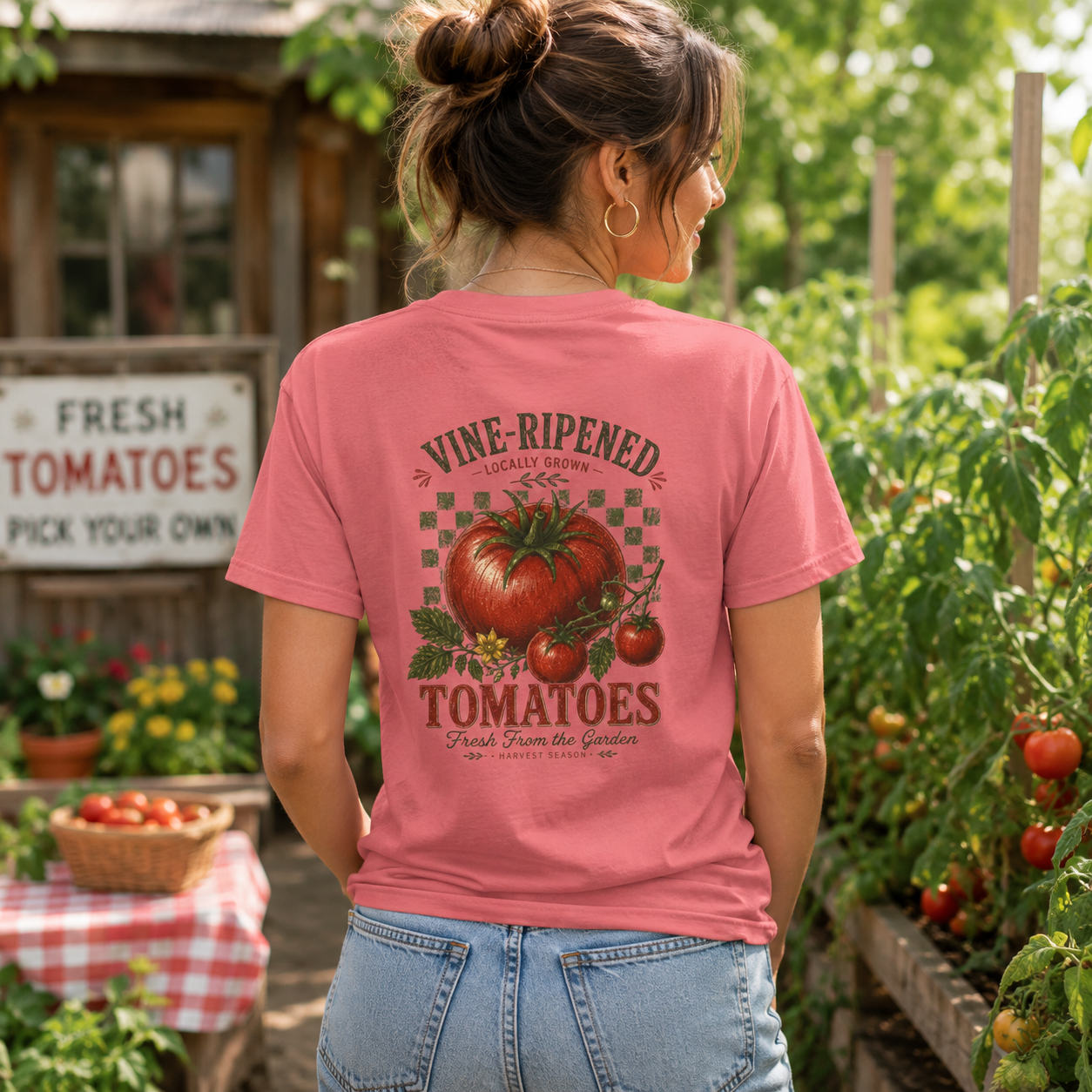 Vintage Tomato T-Shirt, Vine Ripened Tomatoes Tee, Farm Fresh Graphic Shirt, Farmers Market Shirt,Comfort Colors Tee