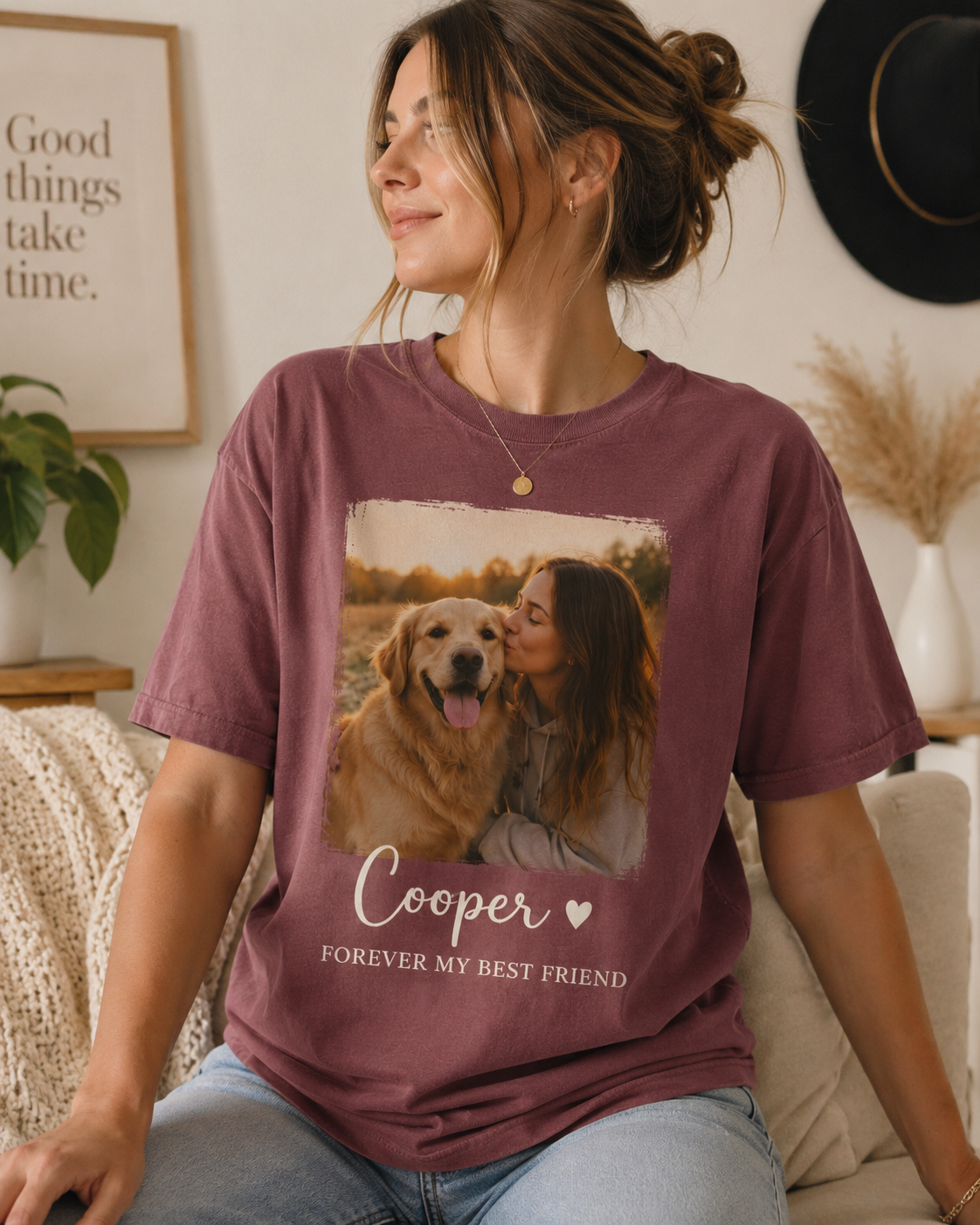 Custom Photo Placeholder T-shirt | Personalized Text Template Tee