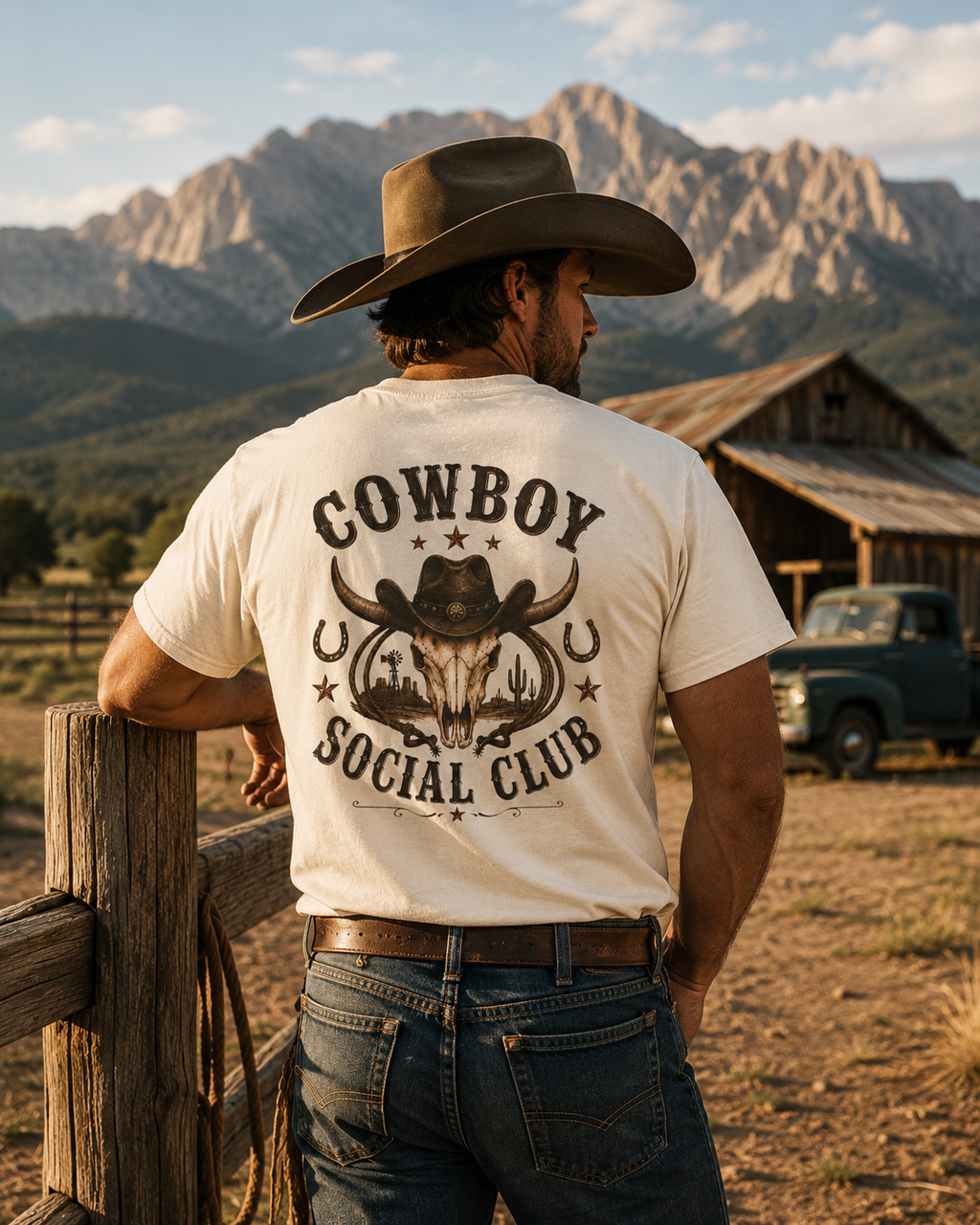 Cowboy Skull Graphic T-shirt | Cowboy Social Club, Western Rodeo Tee