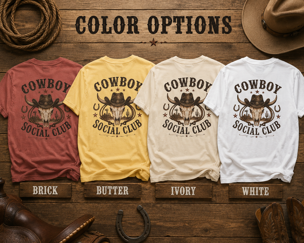 Cowboy Skull Graphic T-shirt | Cowboy Social Club, Western Rodeo Tee