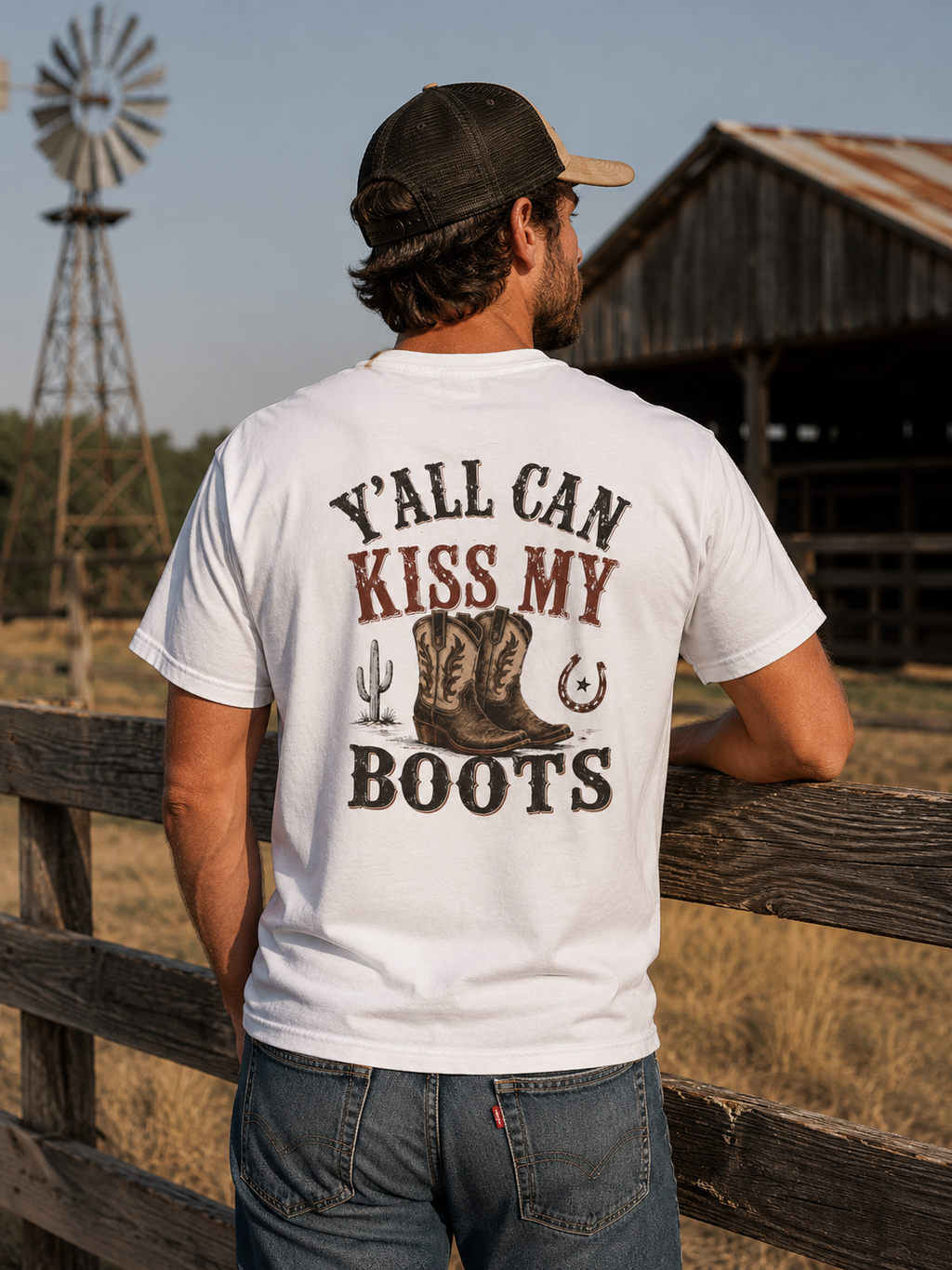 Y'all Can Kiss My Boots T-shirt | Cowboy Boots Western Graphic Tee