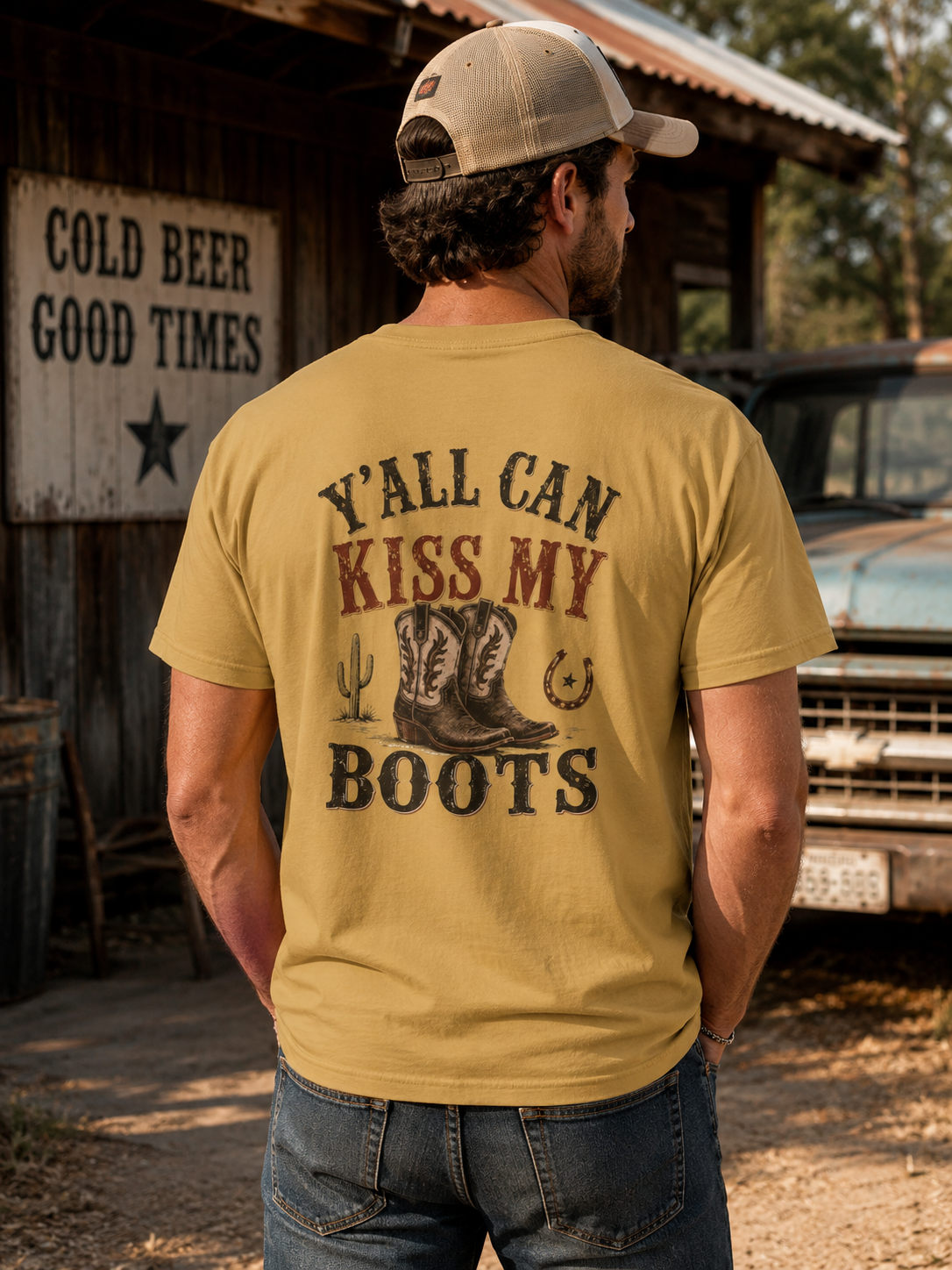 Y'all Can Kiss My Boots T-shirt | Cowboy Boots Western Graphic Tee