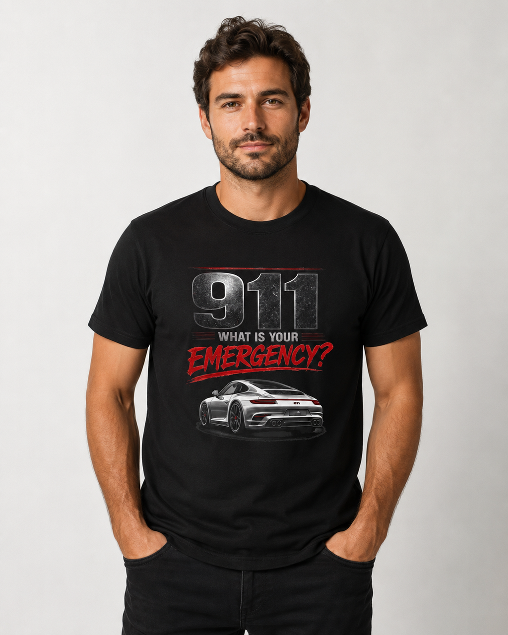 911 What Is Your Emergency?  Car T-shirt | Sports Car Graphic Tee