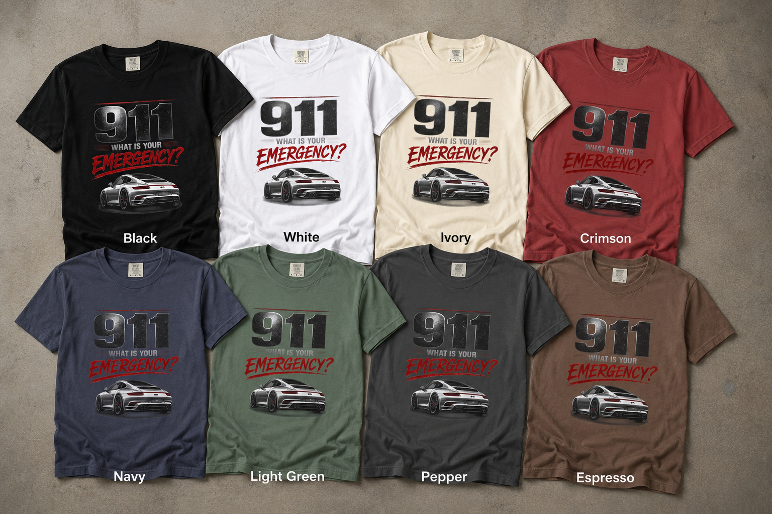 911 What Is Your Emergency?  Car T-shirt | Sports Car Graphic Tee