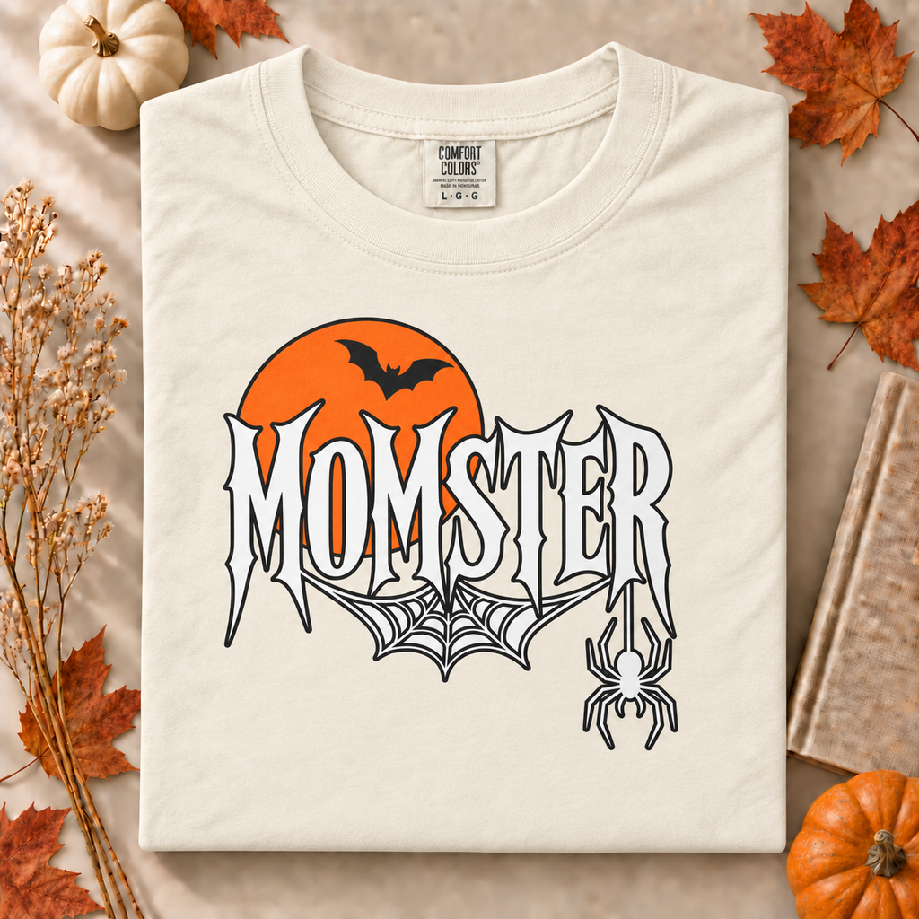 Momster T-Shirt, Halloween Mama Gift, Spooky Mom Graphic Tee