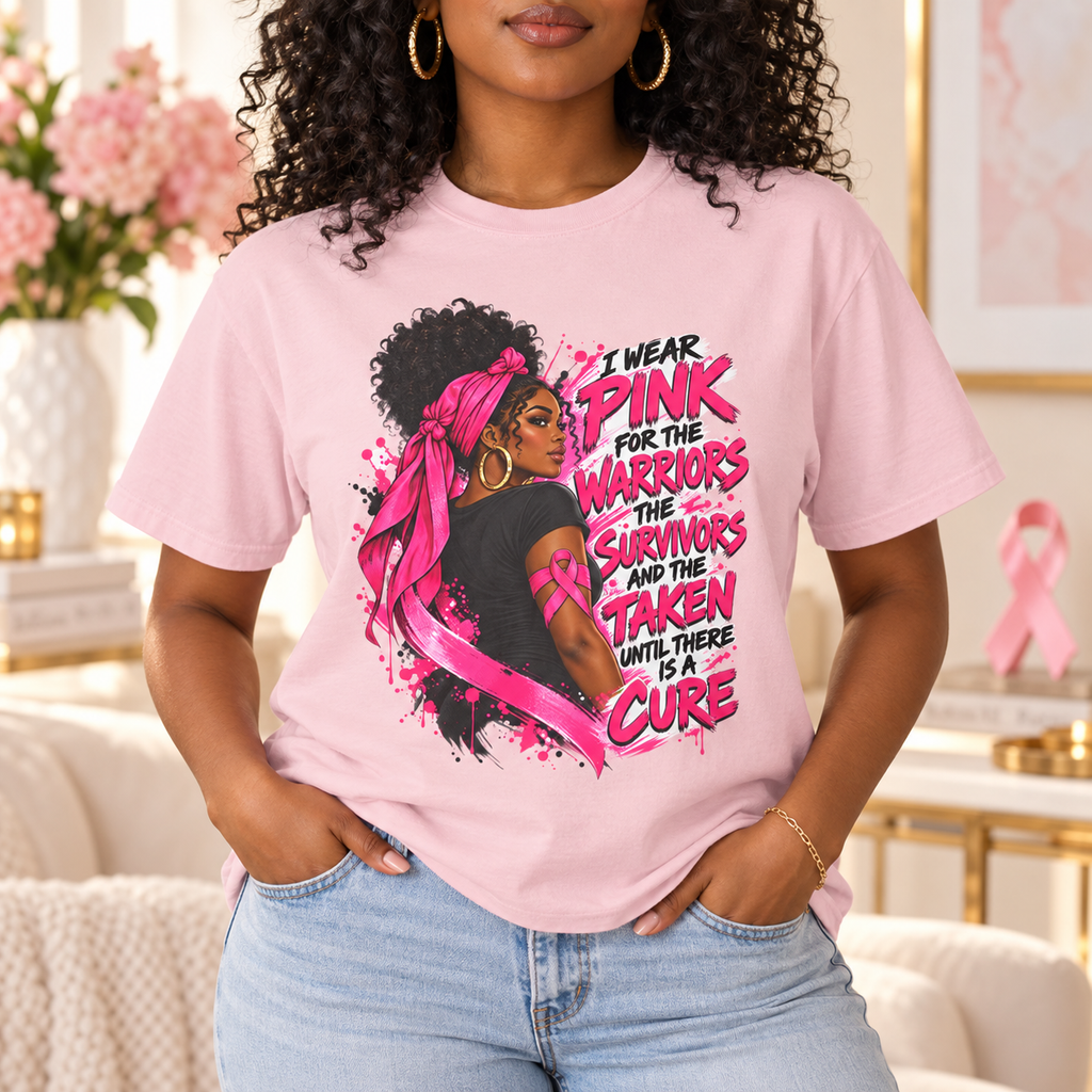 Black Woman Breast Cancer Awareness Shirt, Pink Ribbon Fighter Tee, Strong Survivor Gift