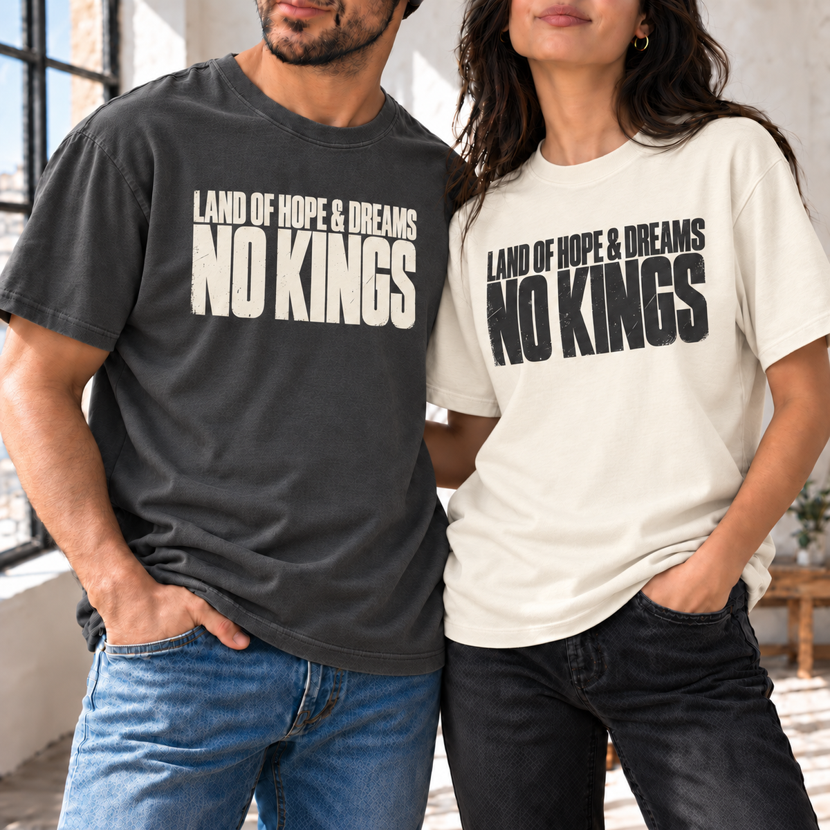 No Kings T-Shirt, Land of Hope & Dreams, Protest Statement Gift
