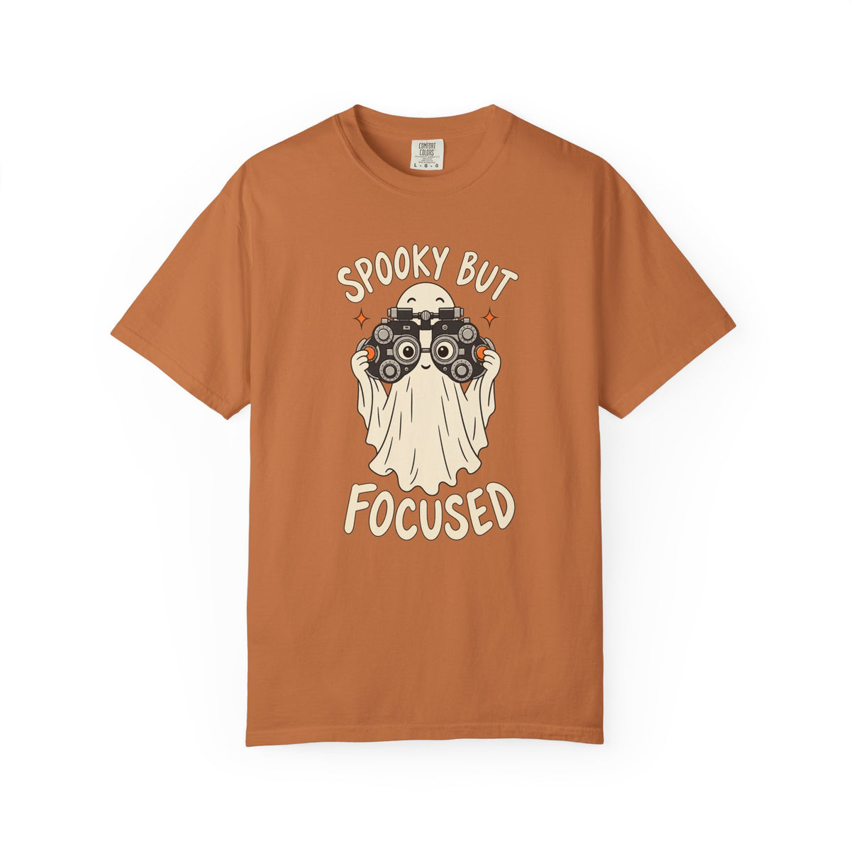Optometrist Halloween T-Shirt, Spooky But Focused Ghost, Funny Eye Doctor Gift