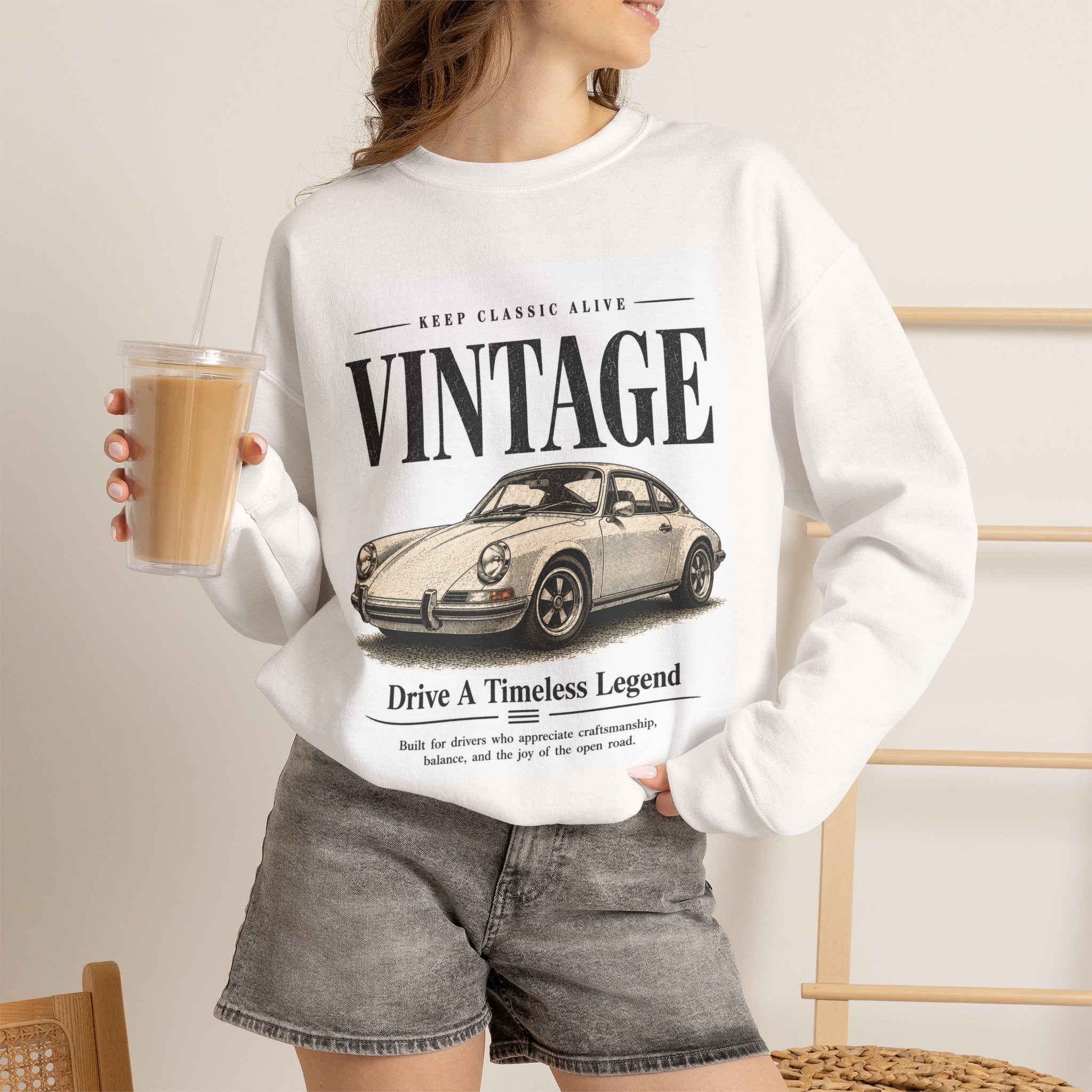 Vintage Classic Car sweatshirt | Retro Automobile Illustration