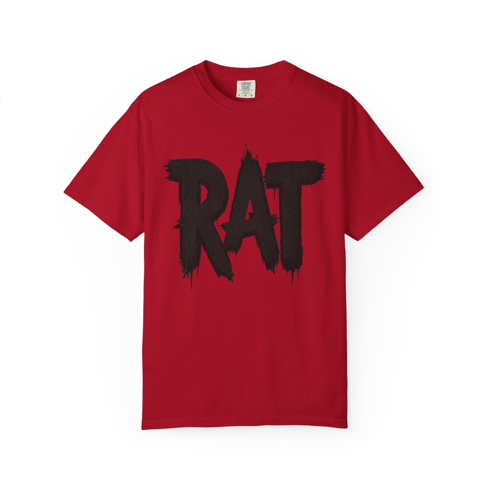 Rat City Graphic T-Shirt, Grunge Streetwear Tee, Bold RAT Text Shirt | Grunge brush lettering tee