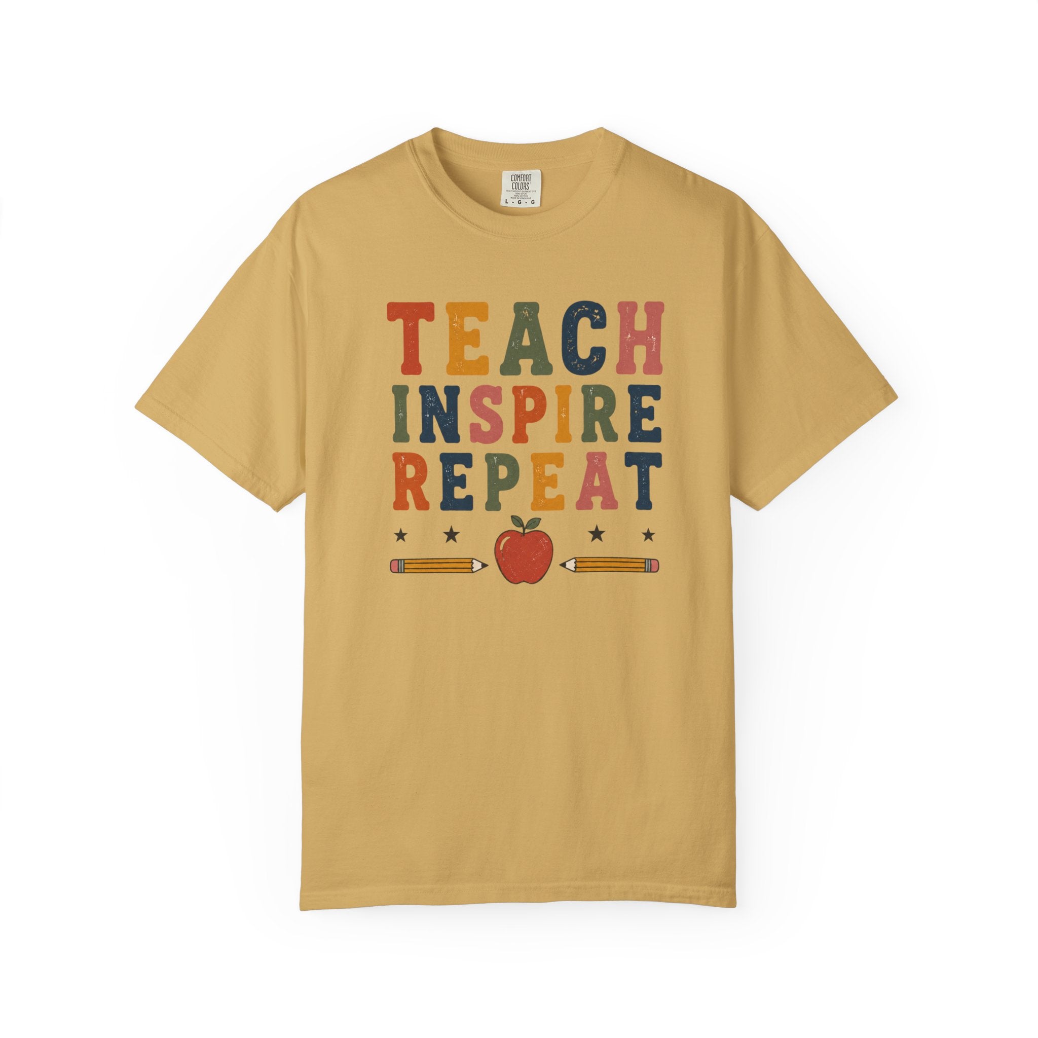 Teach Inspire Repeat T-shirt | Teacher Typography Tee